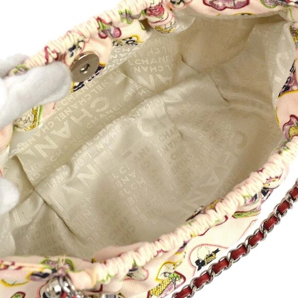 Chanel Pink Canvas Valentine Chain Handbag 110301 - Picture 8 of 10